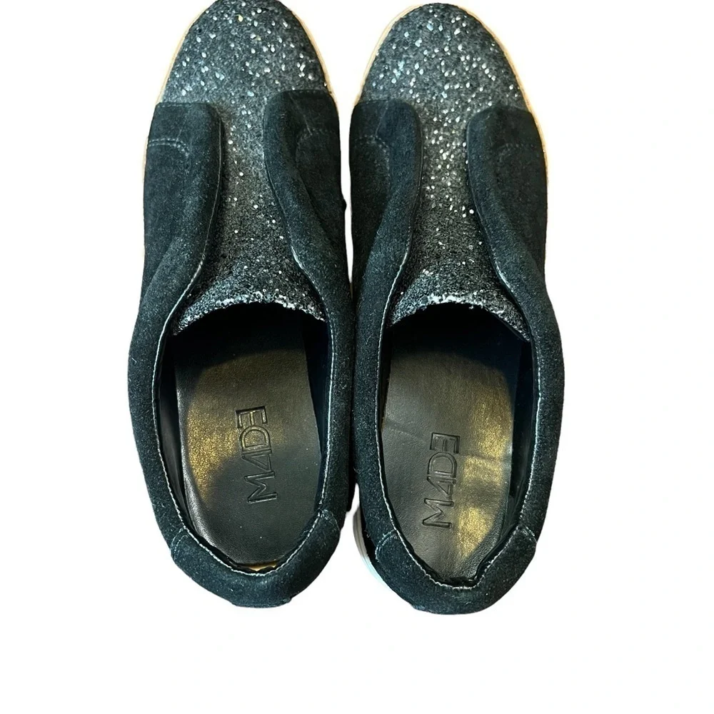 M4DE Platform Glitter Slip on Sneakers